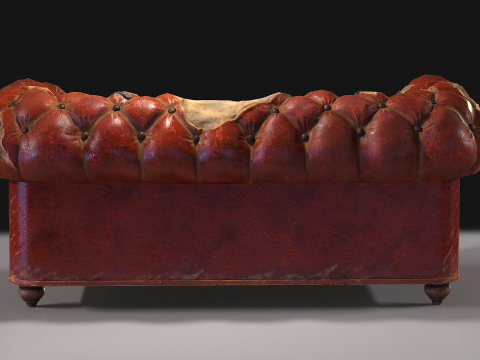 Chesterfield Sofa Damaged 3D Модель