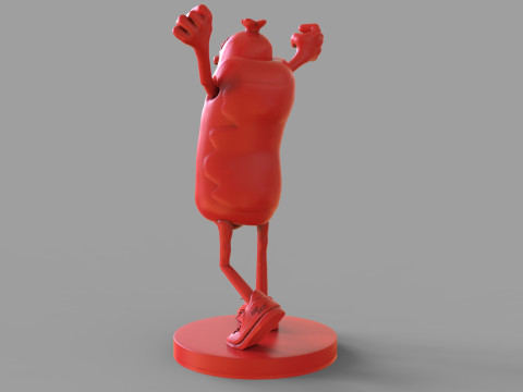 Excited Hot Dog Modello 3D