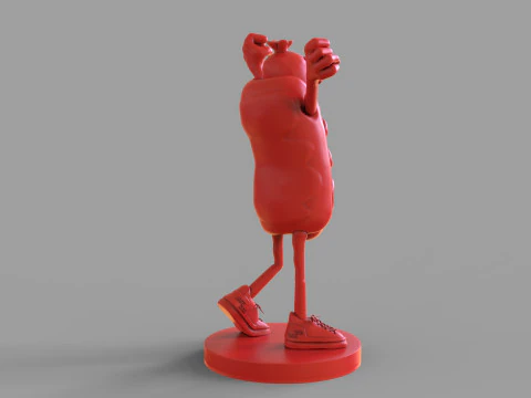 Excited Hot Dog 3D Model