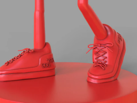 Excited Hot Dog 3D Model
