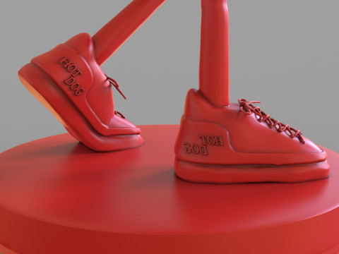 Excited Hot Dog Modello 3D
