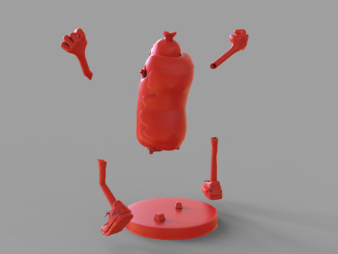 Excited Hot Dog Modello 3D