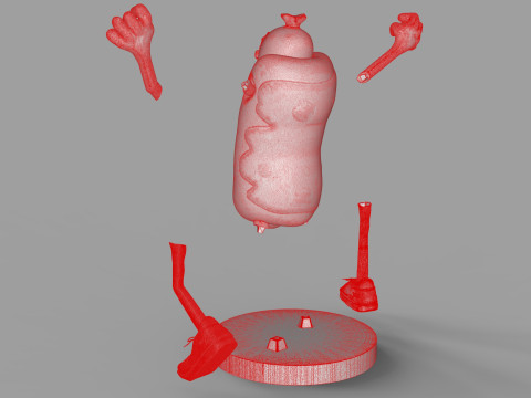 Excited Hot Dog Modello 3D