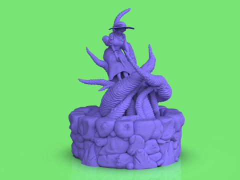 Diorama Jenny VS Tentacles 3D Model