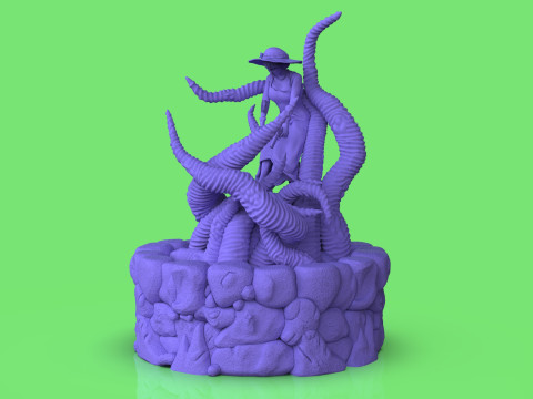 Diorama Jenny VS Tentacles 3Dモデル
