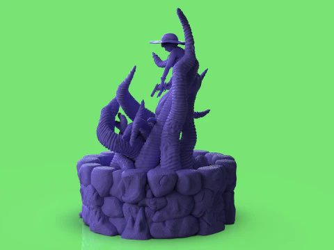Diorama Jenny VS Tentacles 3D Model