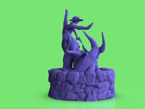 Diorama Jenny VS Tentacles 3Dモデル