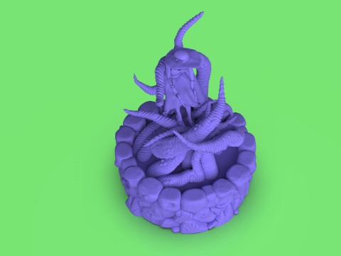 Diorama Jenny VS Tentacles 3Dモデル