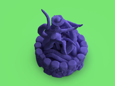 Diorama Jenny VS Tentacles 3Dモデル