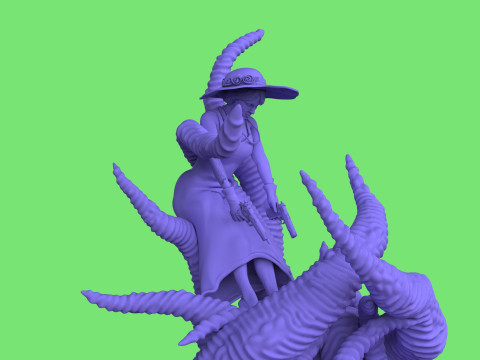 Diorama Jenny VS Tentacles 3Dモデル