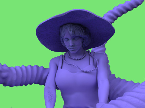 Diorama Jenny VS Tentacles 3Dモデル