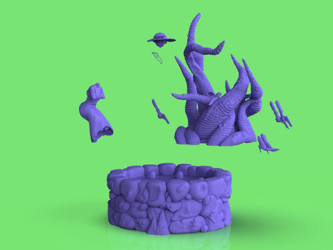 Diorama Jenny VS Tentacles 3Dモデル