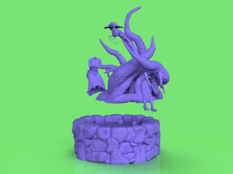 Diorama Jenny VS Tentacles 3Dモデル