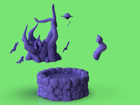 Diorama Jenny VS Tentacles 3Dモデル