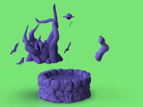 Diorama Jenny VS Tentacles 3D Model