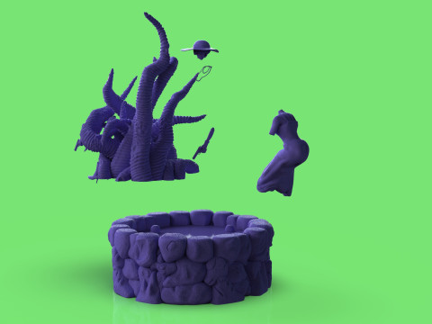Diorama Jenny VS Tentacles 3Dモデル