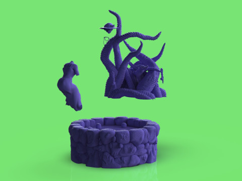 Diorama Jenny VS Tentacles 3Dモデル
