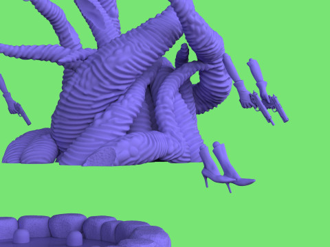 Diorama Jenny VS Tentacles 3Dモデル