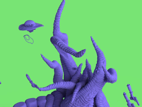 Diorama Jenny VS Tentacles 3Dモデル