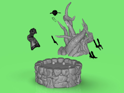 Diorama Jenny VS Tentacles 3Dモデル