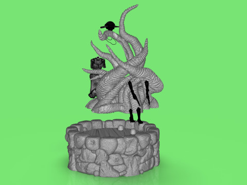 Diorama Jenny VS Tentacles 3Dモデル