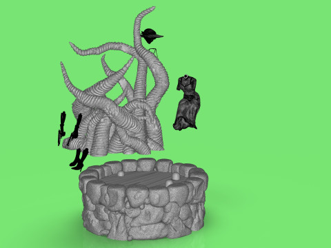 Diorama Jenny VS Tentacles 3Dモデル