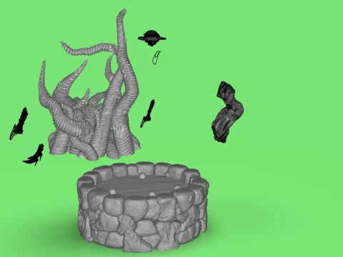 Diorama Jenny VS Tentacles 3Dモデル