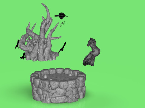 Diorama Jenny VS Tentacles 3Dモデル