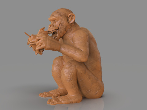 Chimp Ice Cream Addict 3D Модель