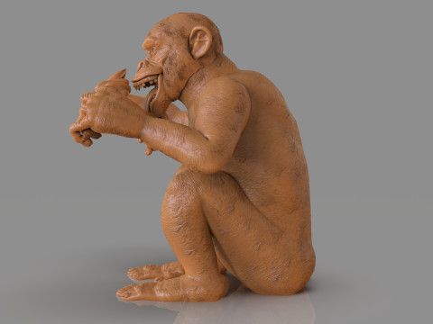 Chimp Ice Cream Addict 3D Модель