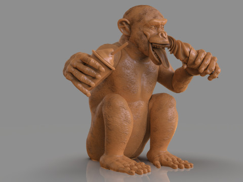 Chimp Ice Cream Addict 3D Модель