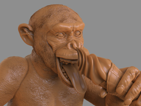 Chimp Ice Cream Addict 3D Модель
