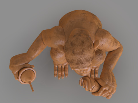 Chimp Ice Cream Addict 3D Модель