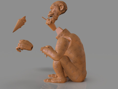 Chimp Ice Cream Addict 3D Модель