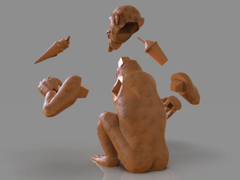 Chimp Ice Cream Addict 3D Модель