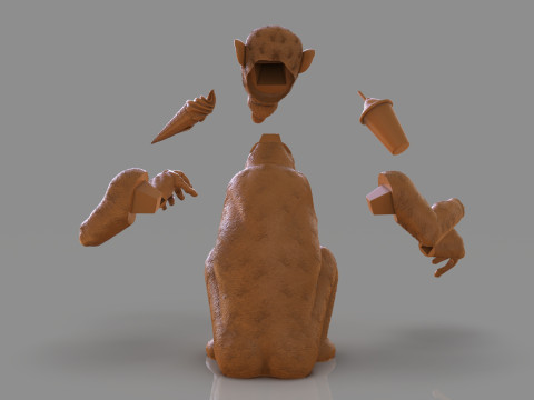 Chimp Ice Cream Addict 3D Модель