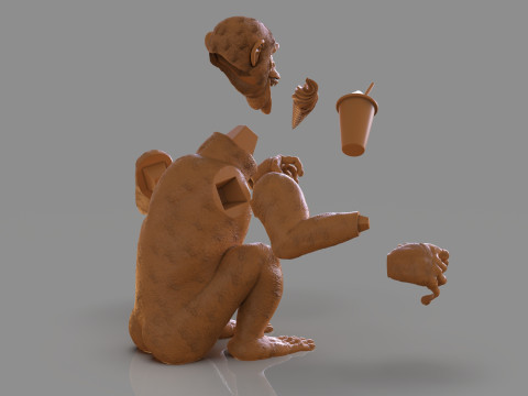 Chimp Ice Cream Addict 3D Модель