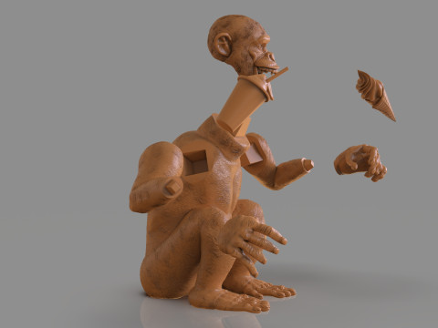 Chimp Ice Cream Addict 3D Модель