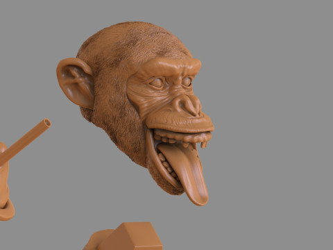 Chimp Ice Cream Addict 3D Модель