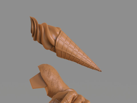 Chimp Ice Cream Addict 3D Модель