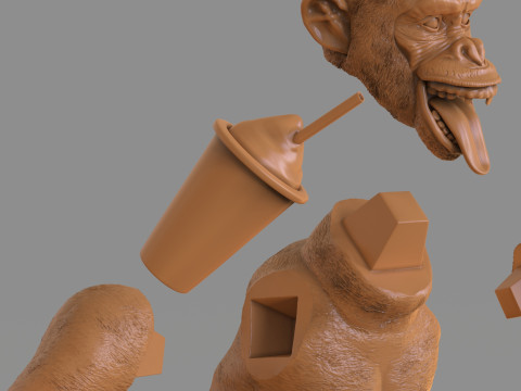 Chimp Ice Cream Addict 3D Модель