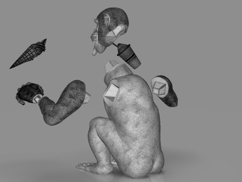 Chimp Ice Cream Addict 3D Модель