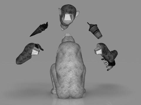 Chimp Ice Cream Addict 3D Модель