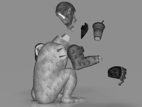 Chimp Ice Cream Addict 3D Модель