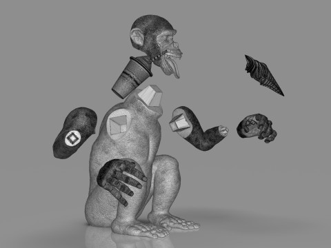 Chimp Ice Cream Addict 3D Модель