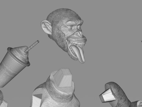 Chimp Ice Cream Addict 3D Модель