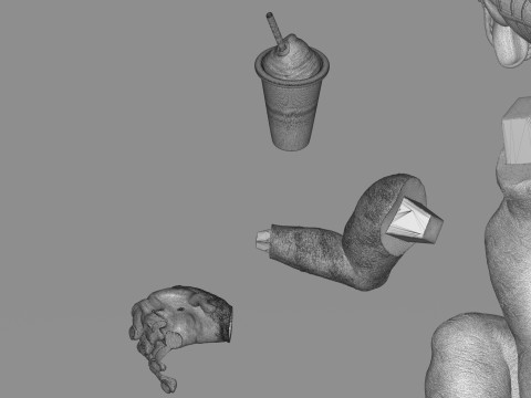 Chimp Ice Cream Addict 3D Модель