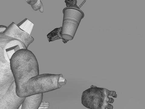 Chimp Ice Cream Addict 3D Модель