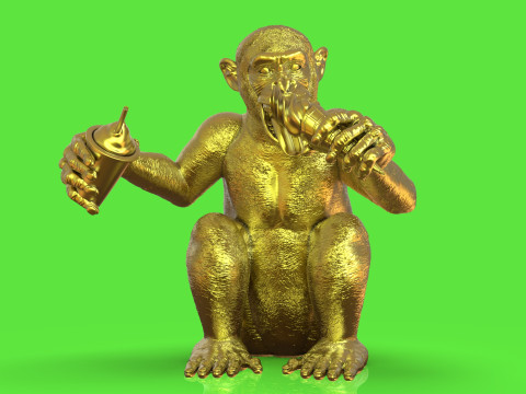 Chimp Ice Cream Addict 3D Модель