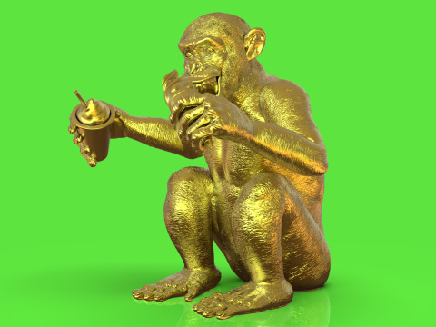Chimp Ice Cream Addict 3D Модель